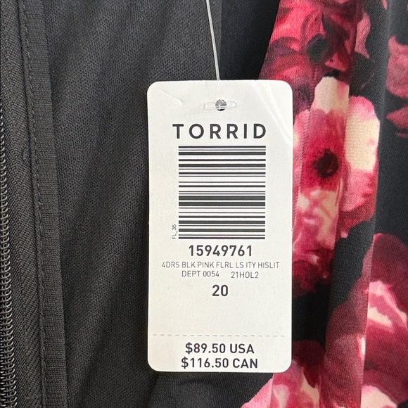 TORRID Maxi Studio Knit Hi-Low Dress Multi Floral Size 20 - Picture 7 of 16